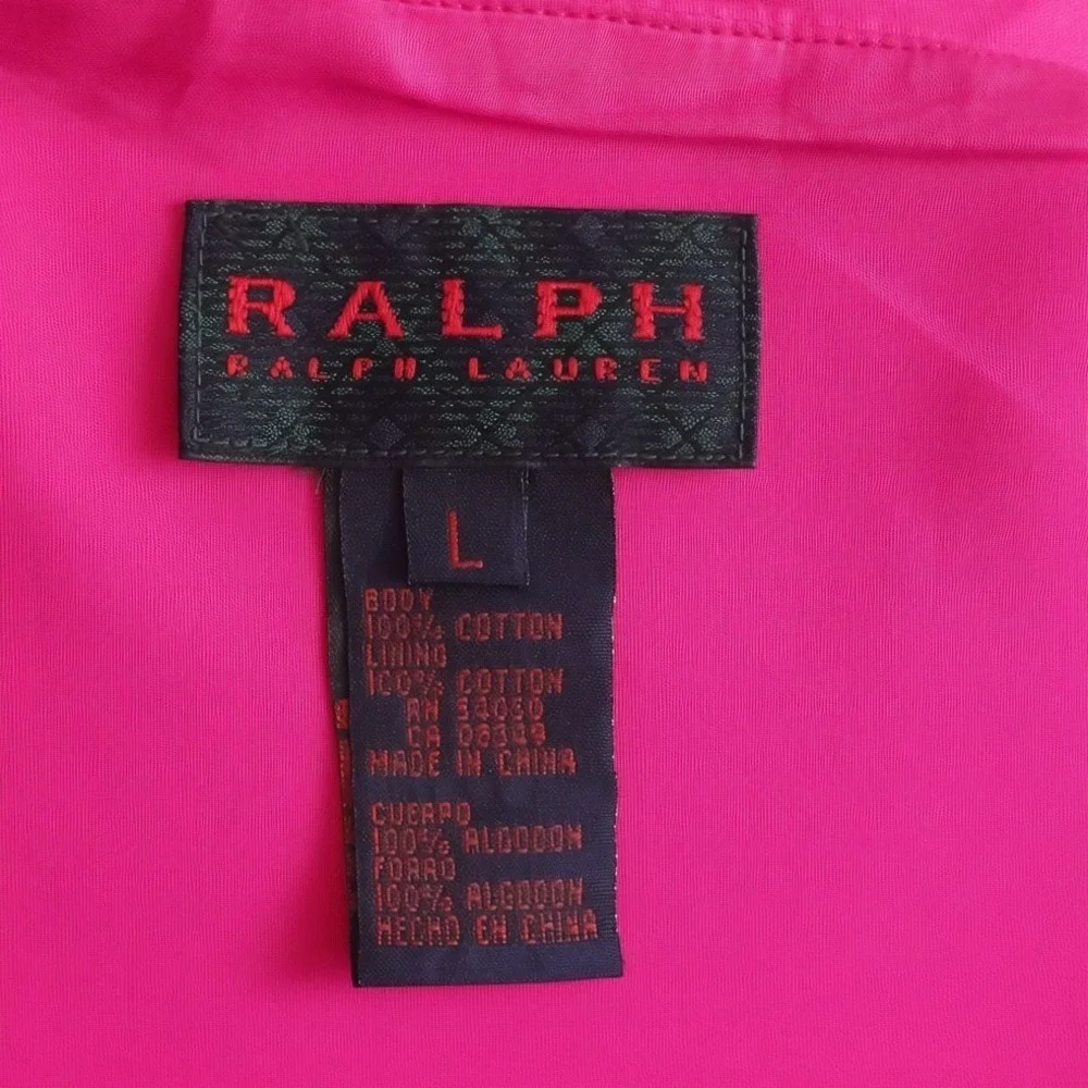 Vintage Ralph Lauren Sun Dress Pink Embroidered Linen-Cotton Boho 17.5 P2P - Picture 5 of 7
